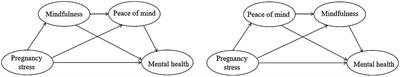 The relationship between pregnancy stress and mental health of the pregnant women: the bidirectional chain mediation roles of mindfulness and peace of mind